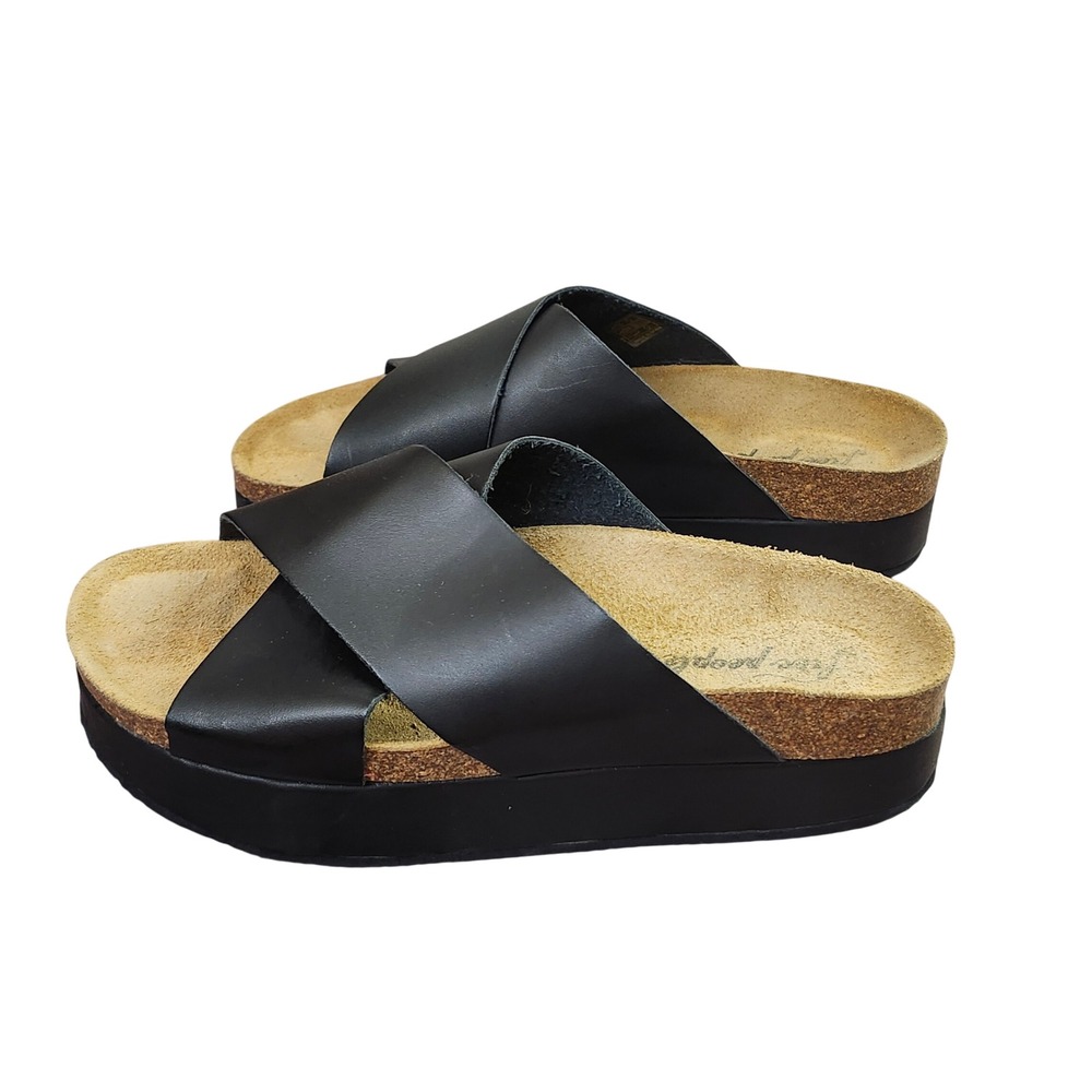 Free People Black Leather Platform Slide Sandals Sz 40/9
Boho Festival Casual - Picture 7 of 12